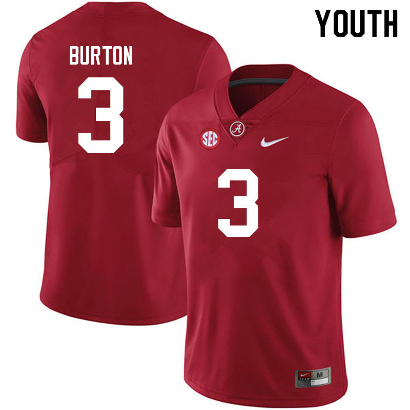 Youth #3 Jermaine Burton Alabama Crimson Tide College Football Jerseys Sale-Crimson